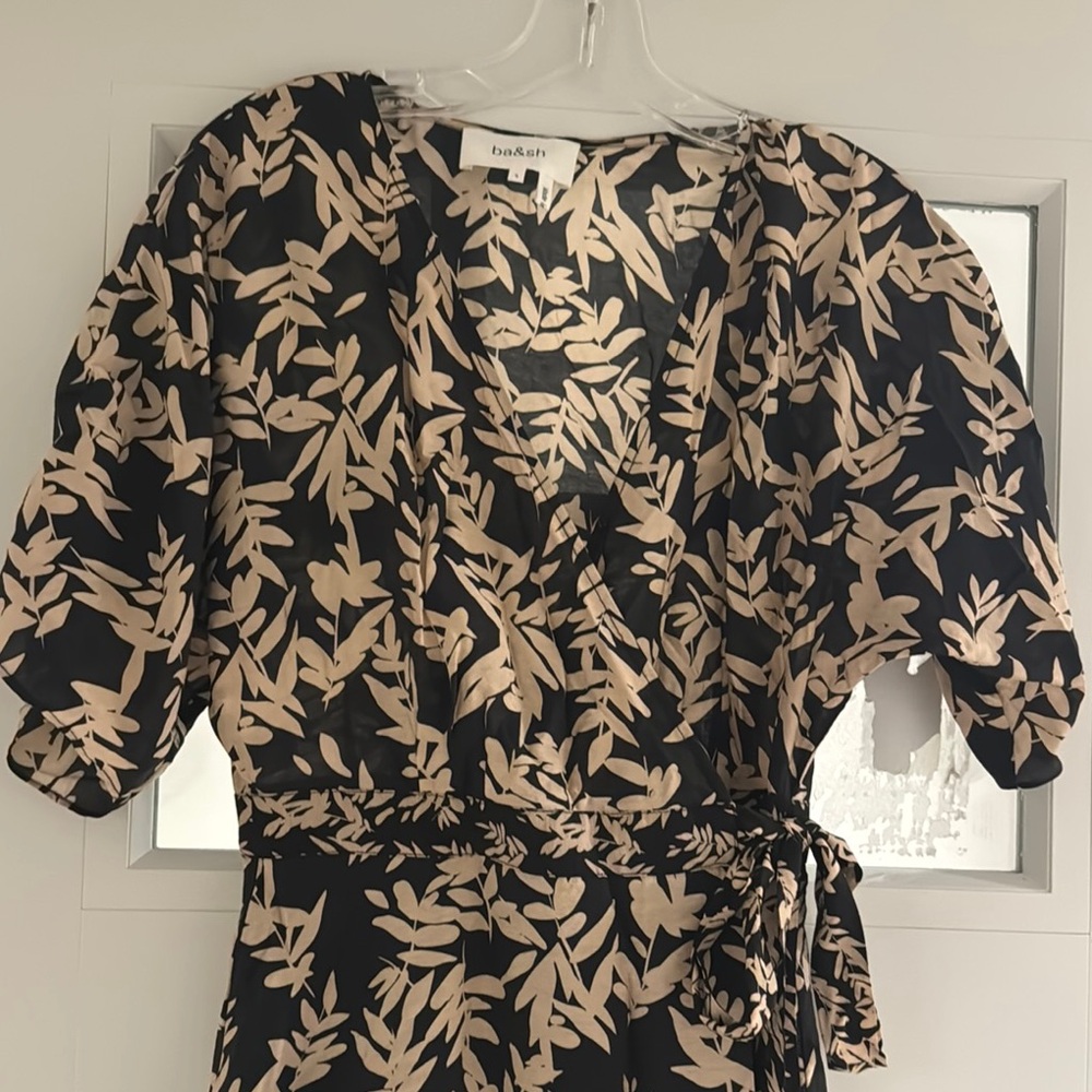 ba&sh Black and Cream Midi Dress